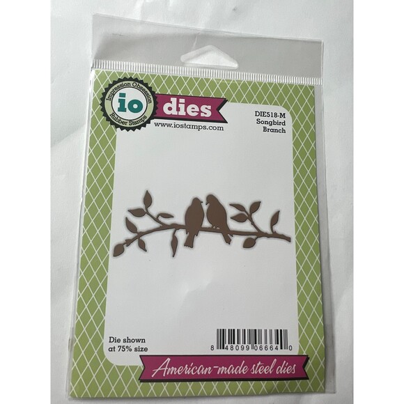 Impression Obsession Steel Dies DIE518-M Songbird Branch Rubber Stamps - Picture 1 of 2